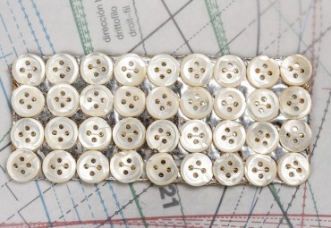 bouton en nacre, 15 plaques 63 boutons