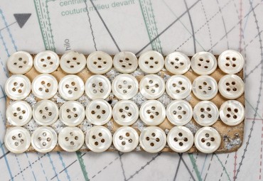 bouton en nacre, 4 plaques 63 boutons