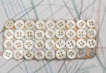 bouton en nacre, 3 plaques 34 boutons