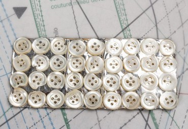 bouton en nacre, 2 plaques 36 boutons