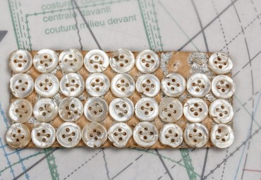 bouton en nacre, 1 plaque 34 boutons