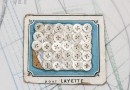 bouton en nacre, 1 plaque 33 boutons