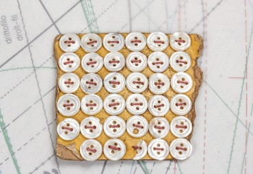 bouton en nacre, 1 plaque 33 boutons