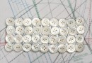 bouton en nacre, 1 plaque 36 boutons