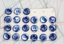bouton en nacre, 1 plaque 21 boutons