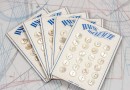 bouton en nacre, 1 plaque 24 boutons
