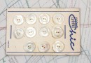 bouton en nacre, 1 plaque 11 boutons