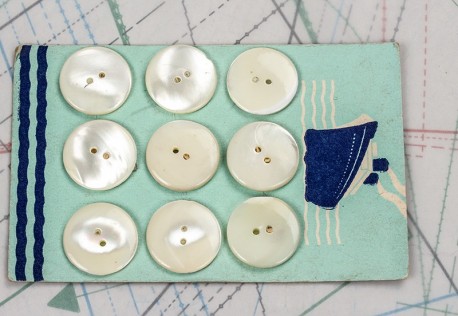 bouton en nacre, 2 plaques 9 boutons