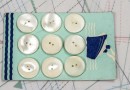 bouton en nacre, 2 plaques 9 boutons