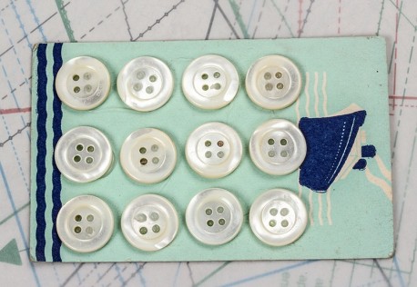 bouton en nacre, 1 plaque 12 boutons