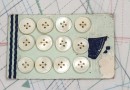 bouton en nacre, 1 plaque 12 boutons