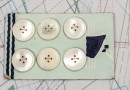 bouton en nacre, 1 plaque 6 boutons