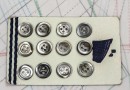 bouton en nacre, 1 plaque 12 boutons