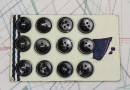 bouton en nacre, 1 plaque 12 boutons