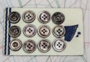 bouton en nacre, 1 plaque 12 boutons