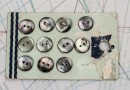 bouton en nacre, 1 plaque 11 boutons