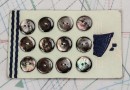 bouton en nacre, 1 plaque 12 boutons