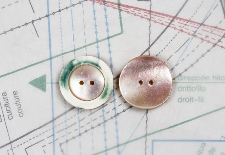 bouton en nacre, 1 lot 5 pièces
