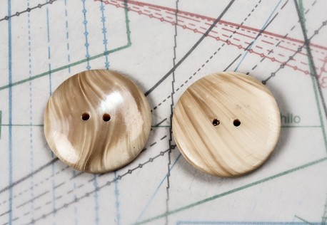 bouton en nacre, 1 lot 2 pièces