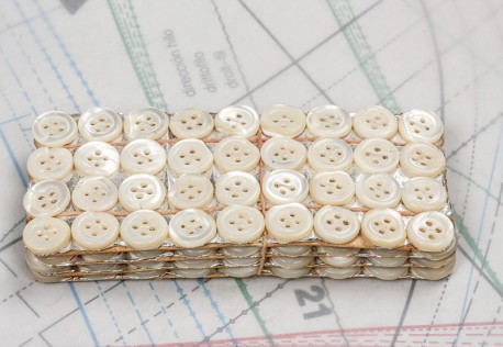 bouton en nacre, 1 lot de 4 plaques de 36 boutons