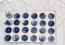 bouton en nacre, 1 plaque 24 boutons