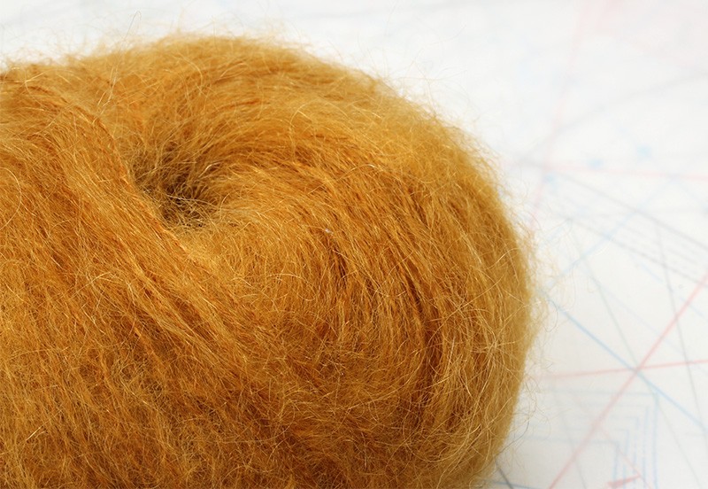 Fil à Tricoter Mohair Et Polyamide - 100 Grammes, Couleur Verte - Cône, Aiguilles 4