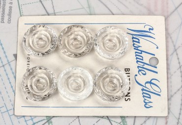 bouton en verre 1 plaque 6 boutons