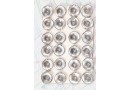 Bouton en métal argenté 2 trous 1 plaque de 24 boutons