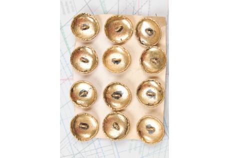 Bouton en métal doré boucle en U moulée 2 plaques de 12 boutons