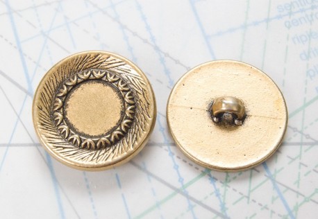 Bouton en métal doré moulé  boucle en U moulée