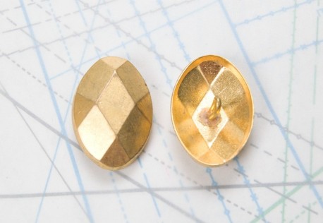 Bouton en métal doré moulé  attache en U soudée