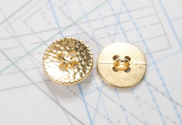 Bouton en métal doré moulé  boucle oméga soudée