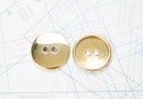 Bouton en métal doré brillant estampé 2 trous