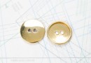 Bouton en métal doré brillant estampé 2 trous