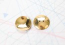 Bouton en métal doré brilllant estampé 2 trous