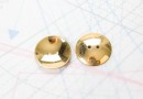 Bouton en métal doré brilllant estampé 2 trous