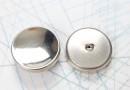 Bouton en métal argenté estampé boucle oméga