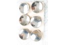 Bouton en métal argenté estampé boucle oméga 2 plaques de 6 boutons