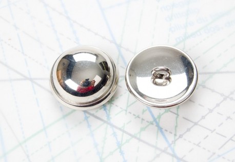 Bouton en métal argenté estampé boucle oméga