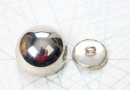 Bouton en métal argenté estampé boucle oméga