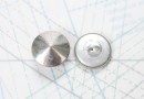 Bouton en métal argenté estampé boucle oméga