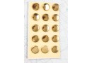 Bouton en métal doré brillant estampé boucle oméga 1 plaque de 15 boutons