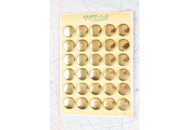 Bouton en métal doré brillant estampé boucle oméga 3 plaques de 30 boutons