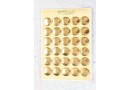 Bouton en métal doré brillant estampé boucle oméga 3 plaques de 30 boutons