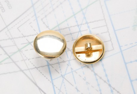 Bouton en métal doré brillant estampé boucle oméga soudée