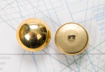 Bouton en métal doré brillant estampé boucle oméga