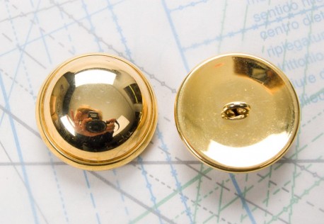Bouton en métal doré brillant estampé boucle oméga