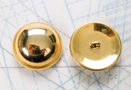 Bouton en métal doré brillant estampé boucle oméga