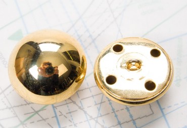 Bouton en métal doré brillant estampé attache en U insérée