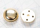 Bouton en métal doré brillant estampé attache en U insérée